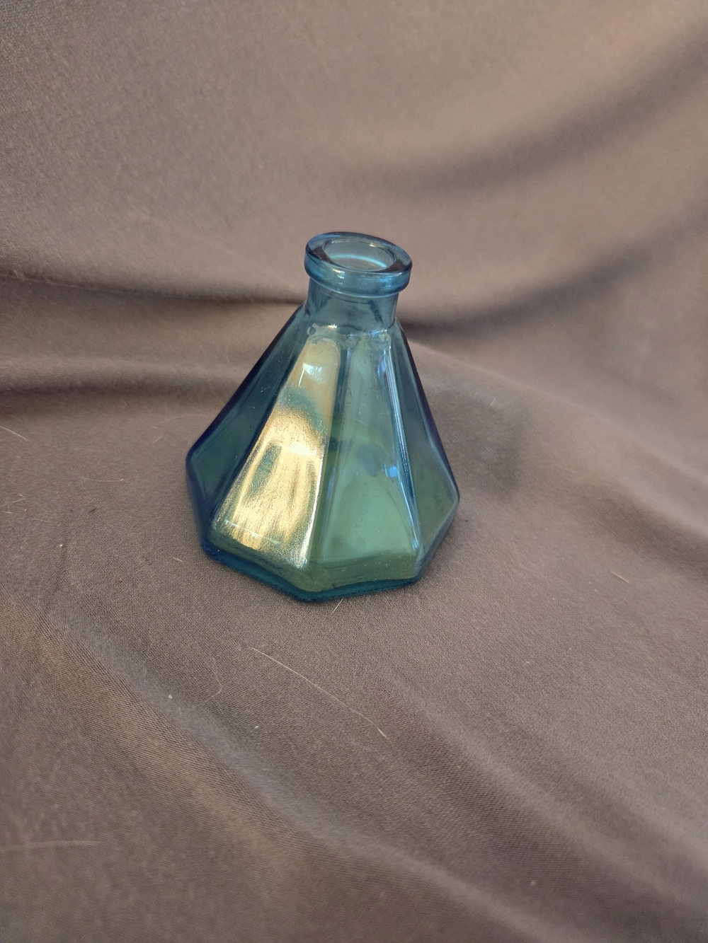 Blue Glass Ink Well- Decorative Home Accent